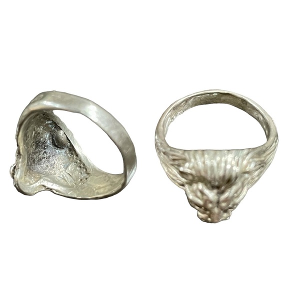 Vintage Silver Lion Brass Ring Size 8 - Picture 4 of 7